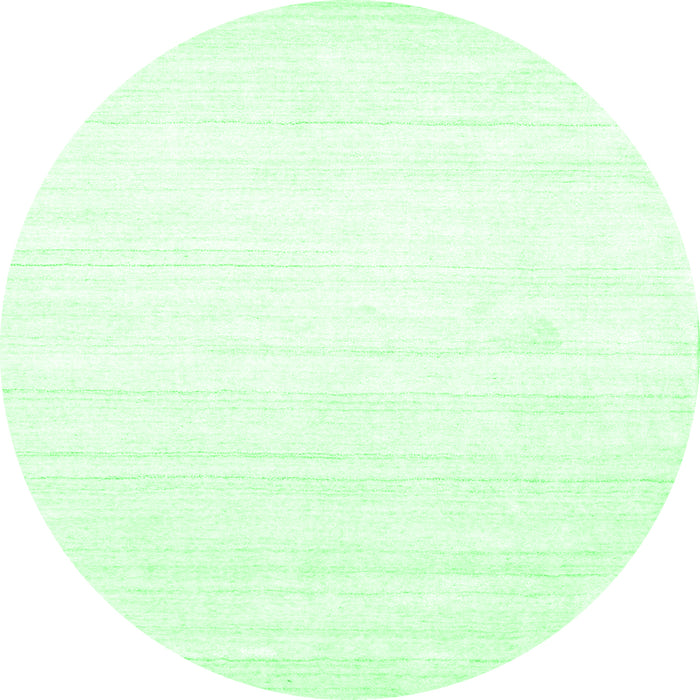 Round Machine Washable Solid Emerald Green Modern Area Rugs, wshcon273emgrn