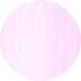 Round Solid Pink Modern Rug, con273pnk