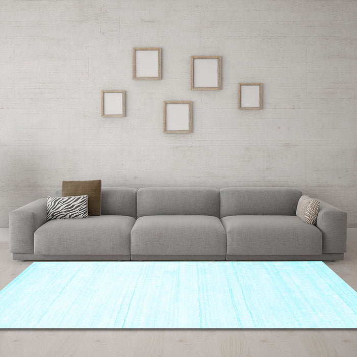 Machine Washable Solid Light Blue Modern Rug in a Living Room, wshcon273lblu