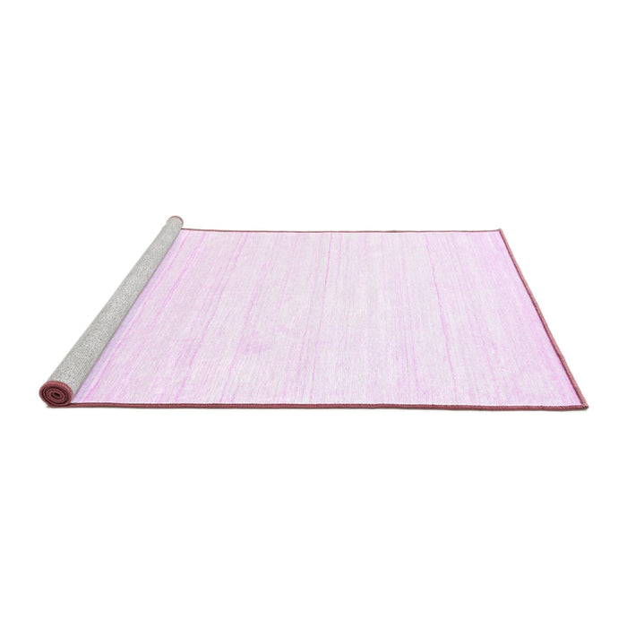 Sideview of Machine Washable Solid Pink Modern Rug, wshcon273pnk