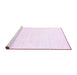 Sideview of Machine Washable Solid Pink Modern Rug, wshcon273pnk