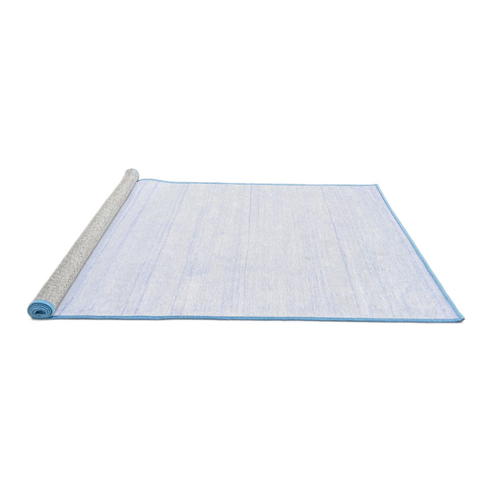 Sideview of Machine Washable Solid Blue Modern Rug, wshcon273blu