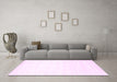 Machine Washable Solid Pink Modern Rug in a Living Room, wshcon273pnk