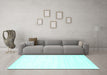 Machine Washable Solid Turquoise Modern Area Rugs in a Living Room,, wshcon273turq