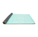 Sideview of Solid Turquoise Modern Rug, con273turq