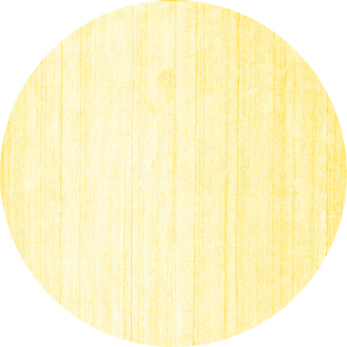 Round Solid Yellow Modern Rug, con273yw
