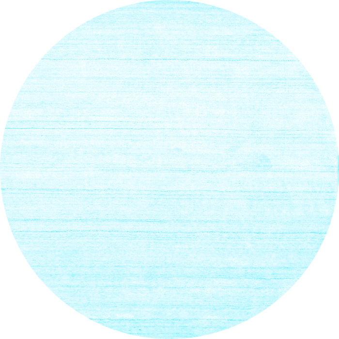 Round Solid Light Blue Modern Rug, con273lblu