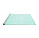Sideview of Machine Washable Solid Turquoise Modern Area Rugs, wshcon273turq