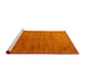 Serging Thickness of Machine Washable Contemporary Orange Red Rug, wshcon2740