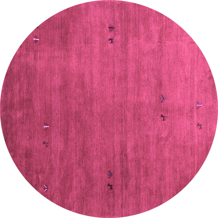 Round Abstract Purple Contemporary Rug, con2740pur