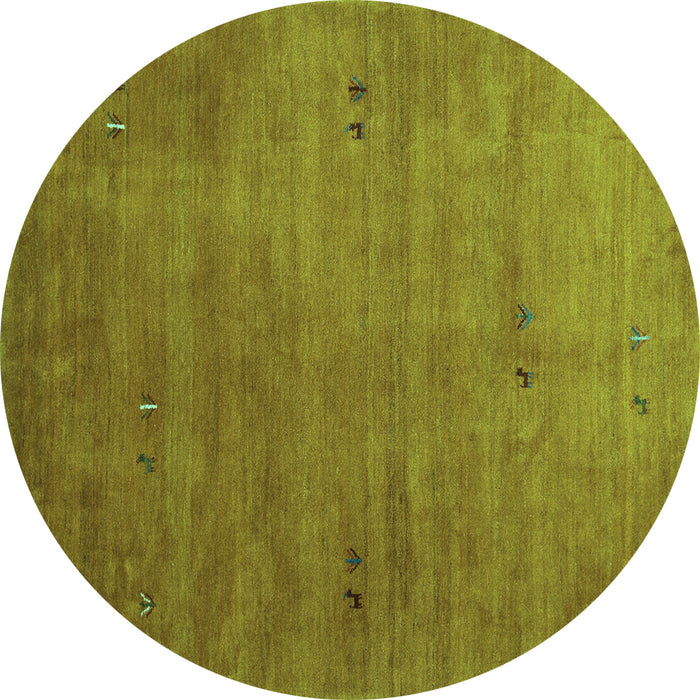 Round Abstract Turquoise Contemporary Rug, con2740turq