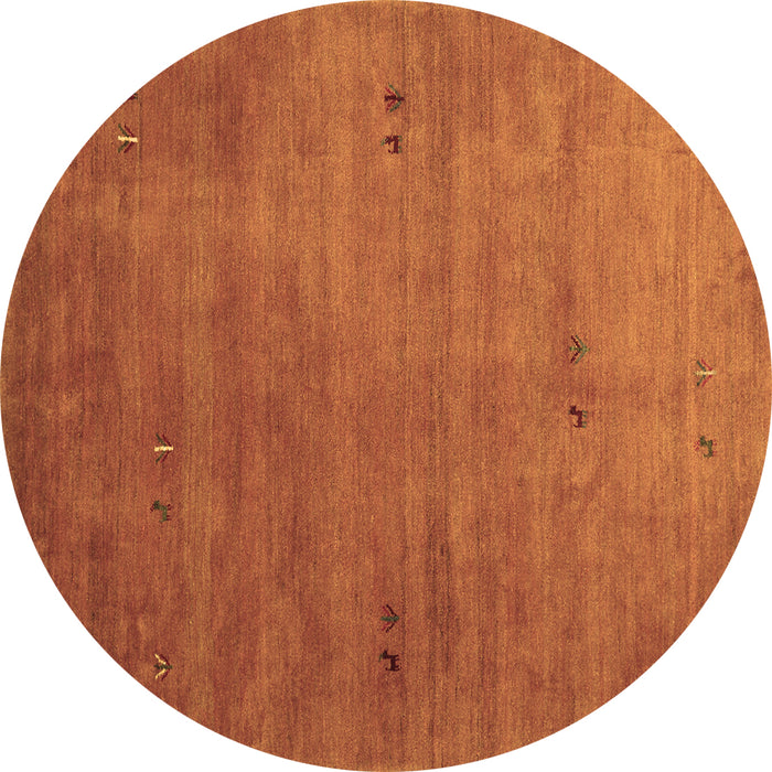 Round Abstract Brown Contemporary Rug, con2740brn