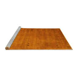 Sideview of Machine Washable Abstract Yellow Contemporary Rug, wshcon2740yw