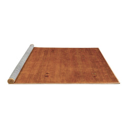 Sideview of Machine Washable Abstract Brown Contemporary Rug, wshcon2740brn