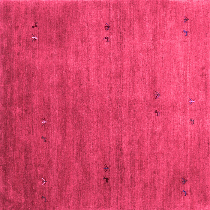 Square Machine Washable Abstract Pink Contemporary Rug, wshcon2740pnk