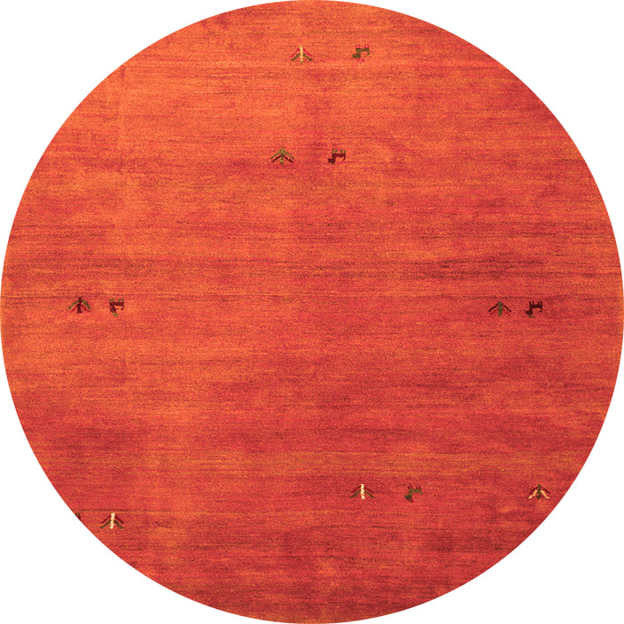 Square Abstract Orange Contemporary Rug, con2740org