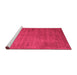 Sideview of Machine Washable Abstract Pink Contemporary Rug, wshcon2740pnk