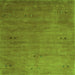 Serging Thickness of Abstract Green Contemporary Rug, con2740grn