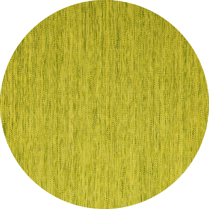 Round Machine Washable Abstract Yellow Contemporary Rug, wshcon2741yw