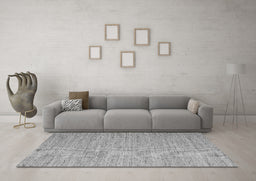 Machine Washable Abstract Gray Contemporary Rug in a Living Room,, wshcon2741gry