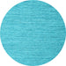 Round Abstract Light Blue Contemporary Rug, con2741lblu