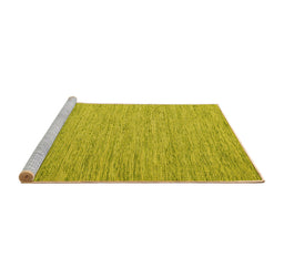 Sideview of Machine Washable Abstract Yellow Contemporary Rug, wshcon2741yw