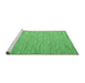 Sideview of Machine Washable Abstract Emerald Green Contemporary Area Rugs, wshcon2741emgrn