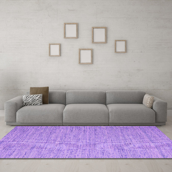 Machine Washable Abstract Purple Contemporary Area Rugs in a Living Room, wshcon2741pur