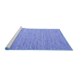 Sideview of Machine Washable Abstract Blue Contemporary Rug, wshcon2741blu