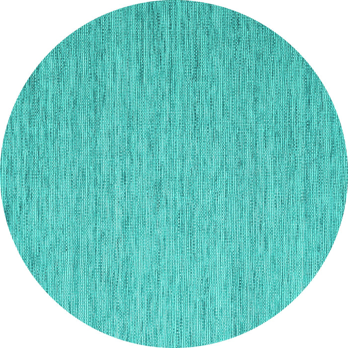 Round Abstract Turquoise Contemporary Rug, con2741turq