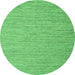 Round Abstract Emerald Green Contemporary Rug, con2741emgrn