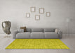 Machine Washable Abstract Yellow Contemporary Rug in a Living Room, wshcon2741yw