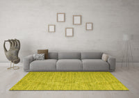 Machine Washable Abstract Yellow Contemporary Rug, wshcon2741yw