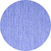 Round Abstract Blue Contemporary Rug, con2741blu