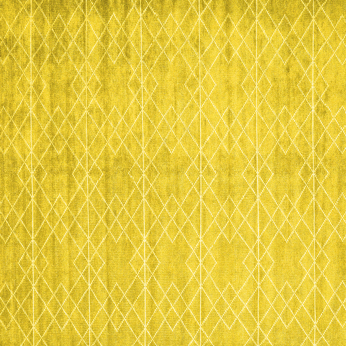 Square Abstract Yellow Contemporary Rug, con2742yw