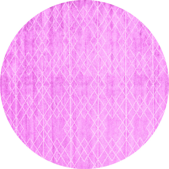Round Abstract Pink Contemporary Rug, con2742pnk