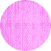 Round Abstract Pink Contemporary Rug, con2742pnk