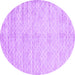 Round Abstract Purple Contemporary Rug, con2742pur