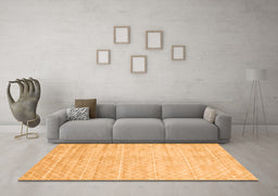 Machine Washable Abstract Orange Contemporary Area Rugs in a Living Room, wshcon2742org