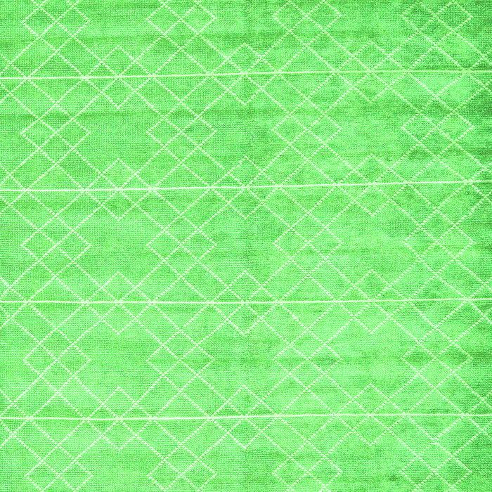 Serging Thickness of Machine Washable Abstract Green Contemporary Area Rugs, wshcon2742grn