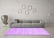 Machine Washable Abstract Purple Contemporary Area Rugs in a Living Room, wshcon2742pur