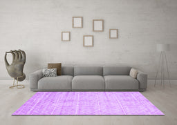 Machine Washable Abstract Purple Contemporary Area Rugs in a Living Room, wshcon2742pur