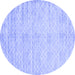 Round Abstract Blue Contemporary Rug, con2742blu