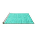 Sideview of Machine Washable Abstract Turquoise Contemporary Area Rugs, wshcon2742turq