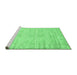 Sideview of Machine Washable Abstract Emerald Green Contemporary Area Rugs, wshcon2742emgrn