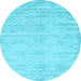 Round Machine Washable Abstract Light Blue Contemporary Rug, wshcon2742lblu