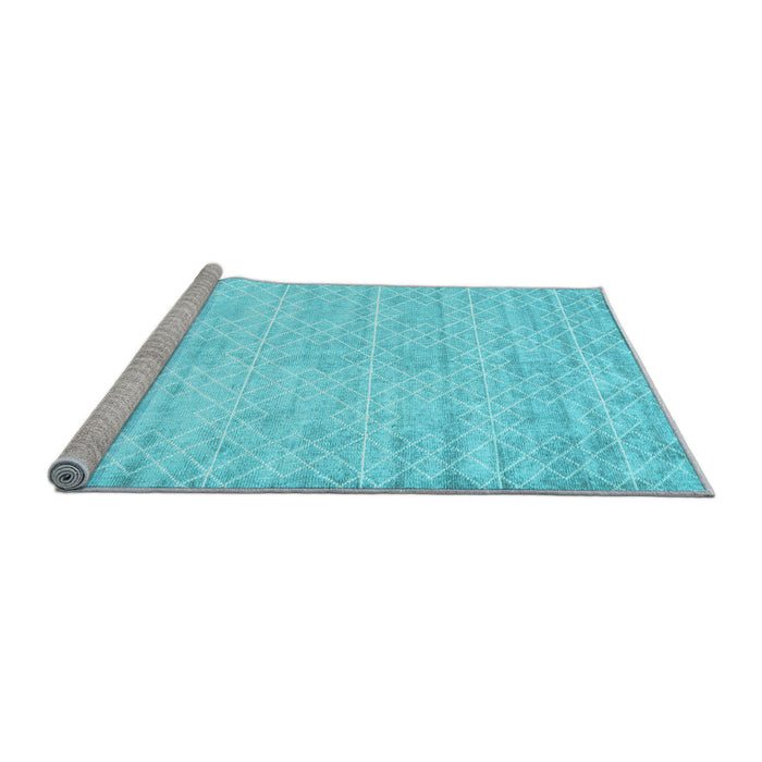 Sideview of Machine Washable Abstract Light Blue Contemporary Rug, wshcon2742lblu