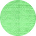 Round Abstract Emerald Green Contemporary Rug, con2742emgrn