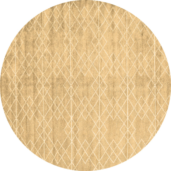 Round Abstract Brown Contemporary Rug, con2742brn