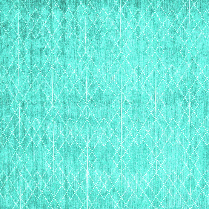 Square Machine Washable Abstract Turquoise Contemporary Area Rugs, wshcon2742turq